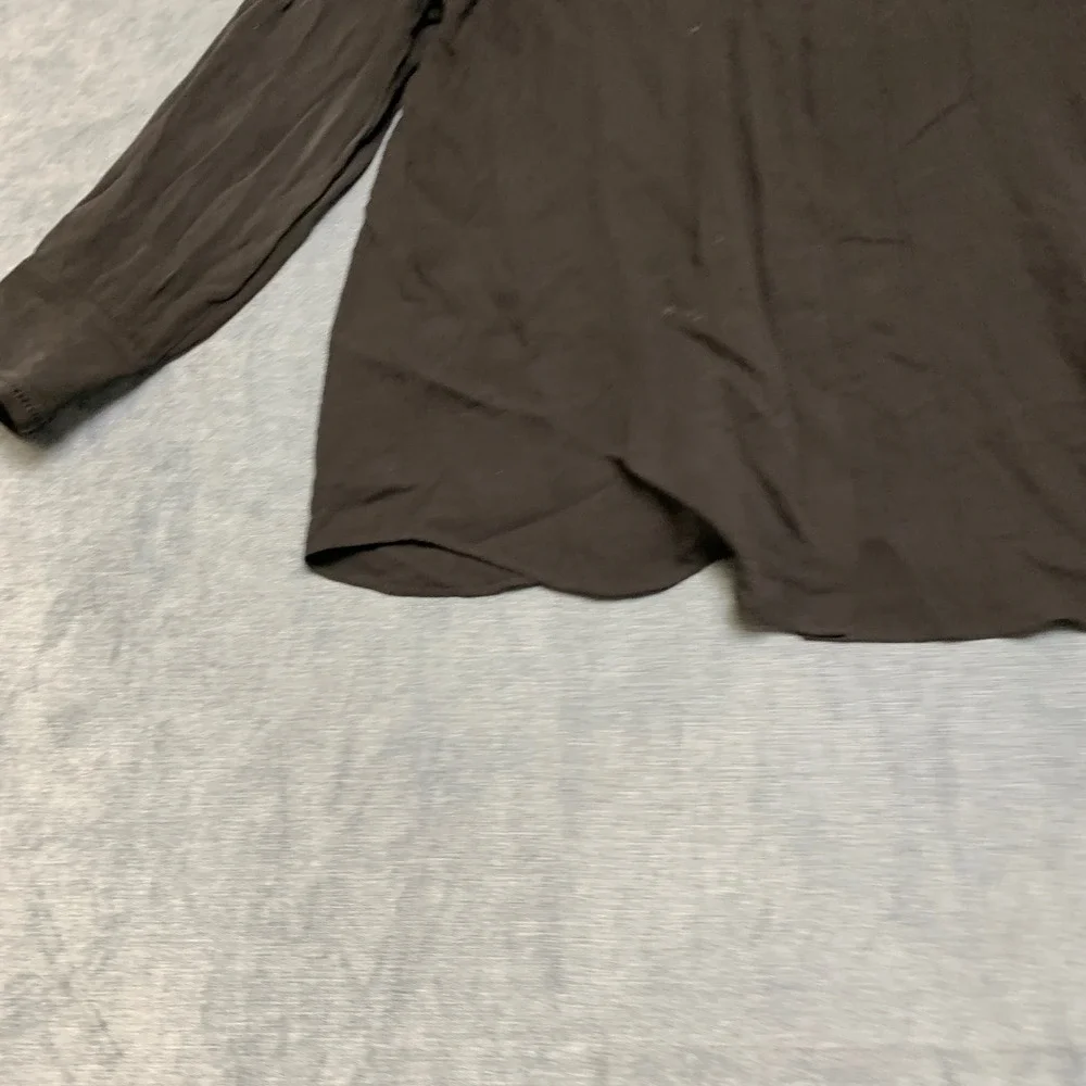 Lafayette 148 Shirt Womens Black Long Sleeve Collared Classic Button Front - Picture 2 of 16